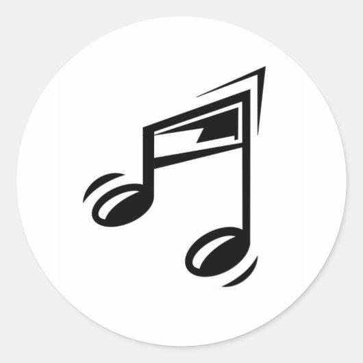Musiknote Runder Aufkleber (Vorderseite)