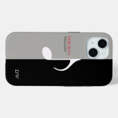 Musiknote Schwarz & Grau modern Case-Mate iPhone Hülle (Rückseite (Horizontal))