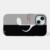 Musiknote Schwarz & Grau modern iPhone 15 Hülle (Rückseite (Horizontal))