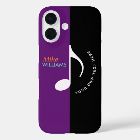 Musiknote ~ schwarz und lila cool Case-Mate iPhone hülle (Rückseite)
