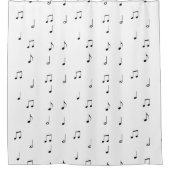 Musiknote Schwarz-Weiß Duschvorhang (Vorderseite)