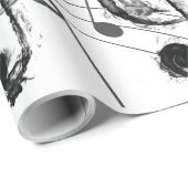 Musiknote Schwarz-Weiß Luxus Geschenkpapier (Rolleneckpunkt)