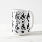 Musiknote Schwarzweiß-Raucheffekt Kaffeetasse (VorderseiteRechts)
