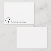 Musiknote Skriptname Schwarz-weiß Personalisiert Mitteilungskarte (Vorne/Hinten)