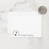 Musiknote Skriptname Schwarz-weiß Personalisiert Mitteilungskarte (Vorderseite/Rückseite Beispiel)