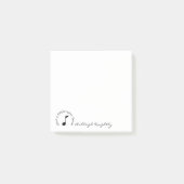 Musiknote Skriptname Schwarz-weiß Personalisiert Post-it Klebezettel (Vorderseite)