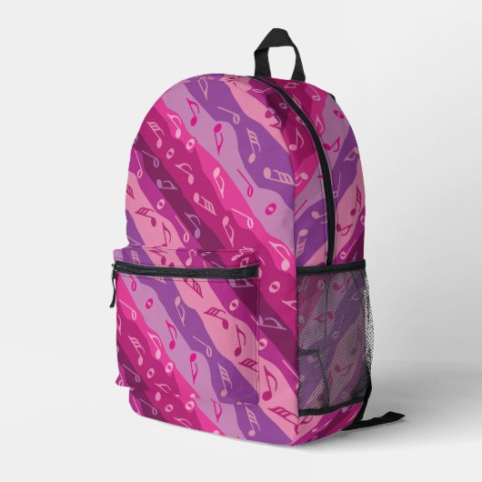 Musiknote Streifen Bedruckter Rucksack (Rückseitige Ecke Rechts)