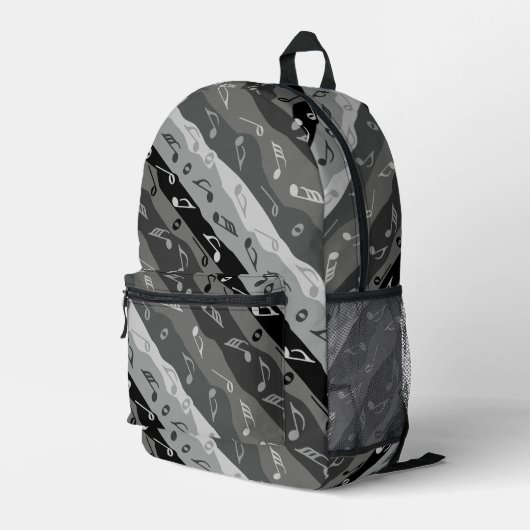 Musiknote Streifen Bedruckter Rucksack (Rückseitige Ecke Rechts)