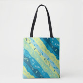 Musiknote Streifen blau und grün Tasche (Vorderseite)