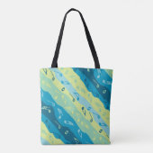 Musiknote Streifen blau und grün Tasche (Rückseite)