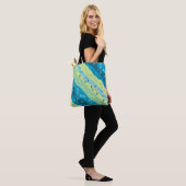 Musiknote Streifen blau und grün Tasche (Am Model)