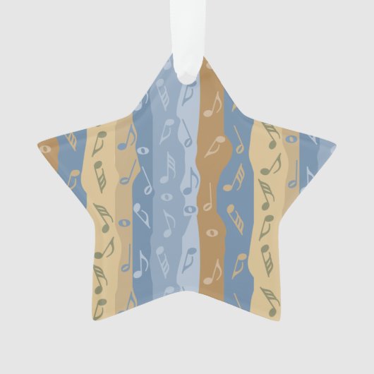 Musiknote Streifen braun und blau Ornament (Vorderseite)