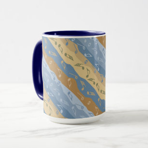 Musiknote Streifen braun und blau Tasse