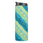 Musiknote Streifen braun und blau Thermosbecher (Nach rechts gedreht)