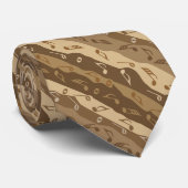 Musiknote Streifen Brown Neck Tie Krawatte (Gerollt)