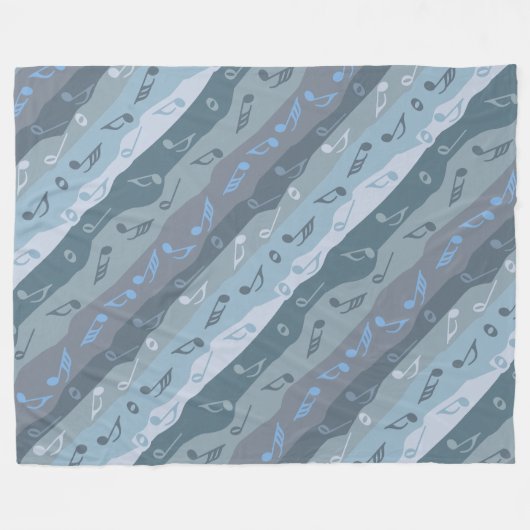Musiknote Streifen Fleecedecke (Vorderseite (Horizontal))