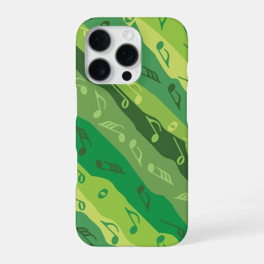 Musiknote Streifen Grüntöne iPhone Hülle (Rückseite)