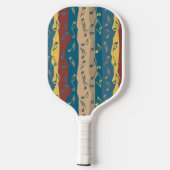 Musiknote Streifen Pickleball Schläger (Rückseite)