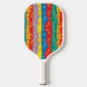 Musiknote Streifen Pickleball Schläger (Rückseite)