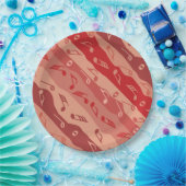 Musiknote Streifen rot Pappteller (Party)