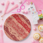 Musiknote Streifen rot Pappteller (Party)