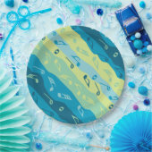 Musiknote Streifen rot Pappteller (Party)