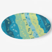 Musiknote Streifen rot Pappteller (Schrägansicht)