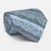 Musiknote Stripes Blue Neck Tie Krawatte (Gerollt)