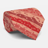 Musiknote Stripes Red Neck Tie Krawatte (Gerollt)