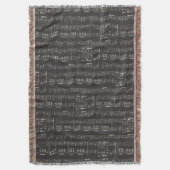 Musiknote Throw Blanket Music Theme Black & White Decke (Vorderseite Vertikal)