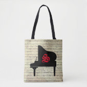 Musiknote Tote Sack Piano Musik Thema Tasche (Vorderseite)