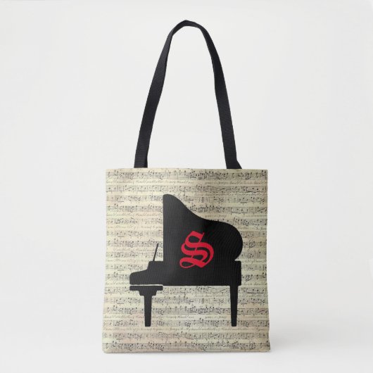 Musiknote Tote Sack Piano Musik Thema Tasche (Vorderseite)