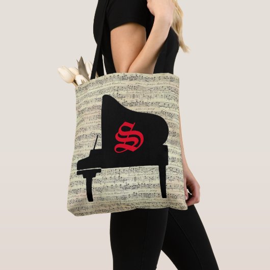 Musiknote Tote Sack Piano Musik Thema Tasche (Von Nahem)