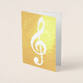 Musiknote/Treble-Klemme auf Gold Folienkarte (Vorderseite)