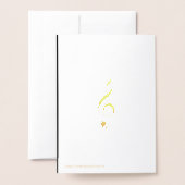 Musiknote/Treble-Klemme auf Gold Folienkarte (Rückseite mit Umschlag)
