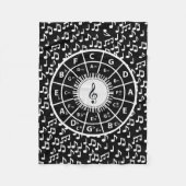 Musiknote und Fünftelkreis Fleecedecke (Vorderseite)