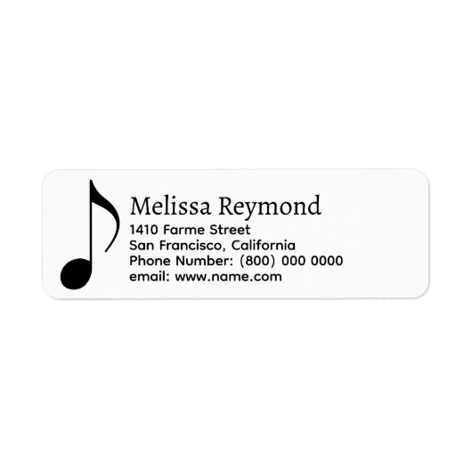 Musiknote und Musikername Schwarzweiß (Vorne)