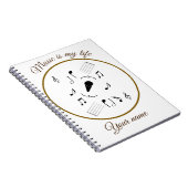 Musiknote und Personalisierung Notizblock (Rechte Seite)