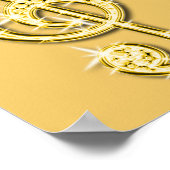 Musiknote und Stiletto 18. Geburtstag Poster (Ecke)