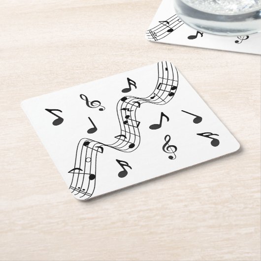 Musiknote und Untersetzer für Musikfreunde (angewinkelt)