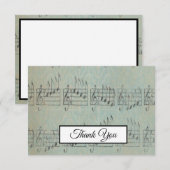 Musiknote Vintage Muster Musik Thema Musiker Dankeskarte (Vorne/Hinten)