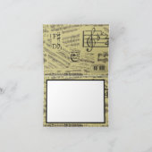 Musiknote Vintage Muster Musik Thema Musiker Dankeskarte (Innenseite)