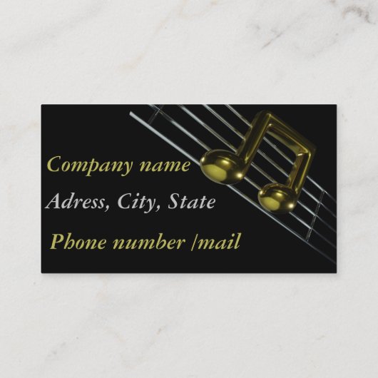 Musiknote Visitenkarte (Rückseite)