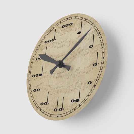 Musiknote Wall Clock Runde Wanduhr (Winkel)