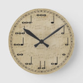 Musiknote Wall Clock Runde Wanduhr (Vorderseite)