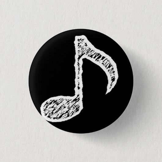 Musiknote-Weiß-Knopf Button (Vorderseite)