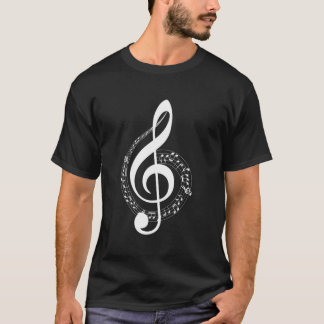 Musiknote White Treble Clef Musical Symbol für Mu T-Shirt