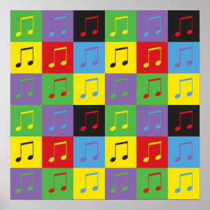 Musiknoten 8. Pop Art Pattern Poster