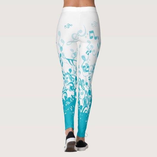 Musiknoten Aqua Leggings (Rückseite)
