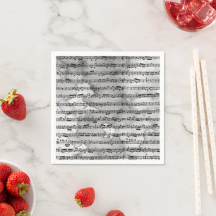 Musiknoten Aquarell Serviette